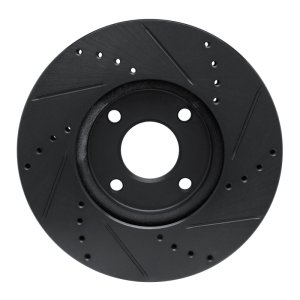 Ford Ecosport Brake Rotor (1) - Front Left - R1 Concepts - Drilled & Slotted - Black - `13-`16